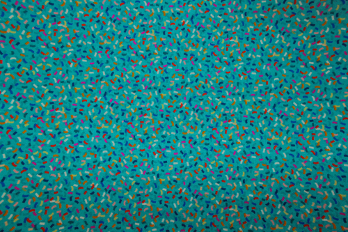 Designerbaumwollstoff Carnival on turquoise (10 cm)